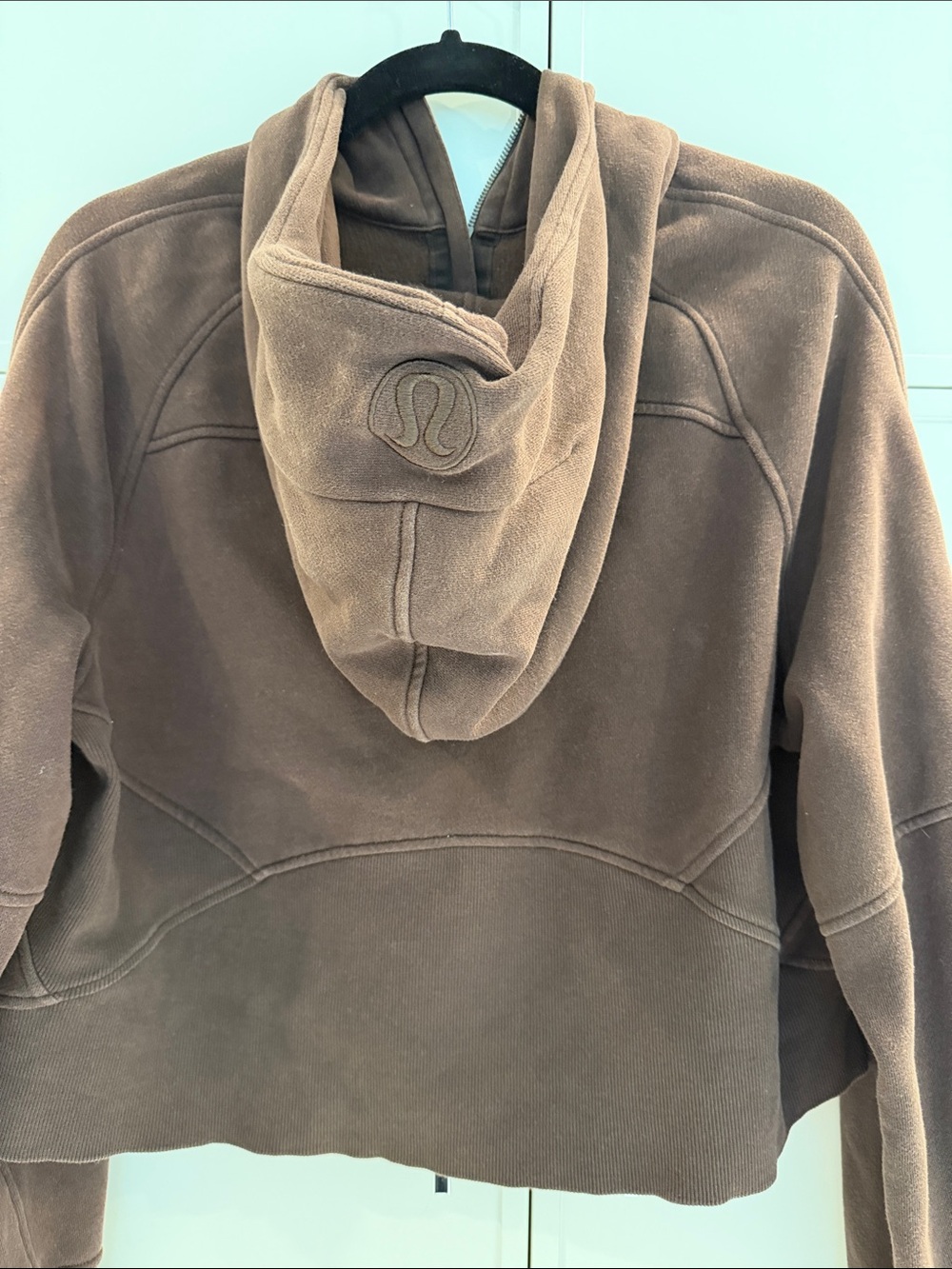 Lululemon Scuba Oversized Half Zip Hoodie in brown. Size M/L - Picture 5 of 6
